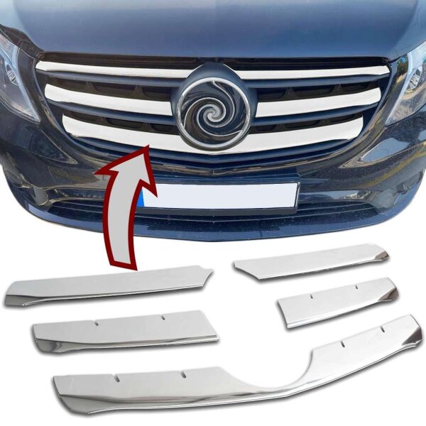Edelstahl Kühlergrillleisten chrom für MERCEDES VITO W447 | ab MOPF BJ 2020>