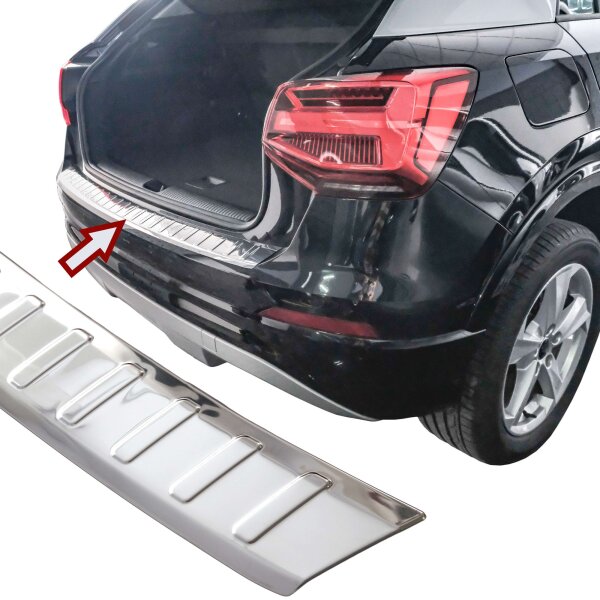 Ladekantenschutz Edelstahl | CHROM - MATT | für AUDI Q2, TYP GAB | BJ 2016-08/2020  | mit Abkantung