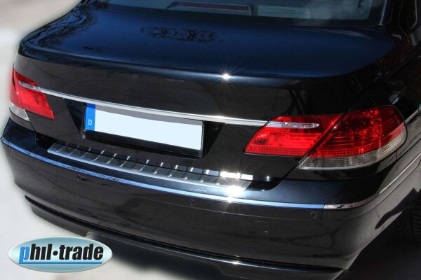 Ladekantenschutz Edelstahl | CHROM - MATT | für BMW 7er E65 | 2002-2008 | mit Abkantung