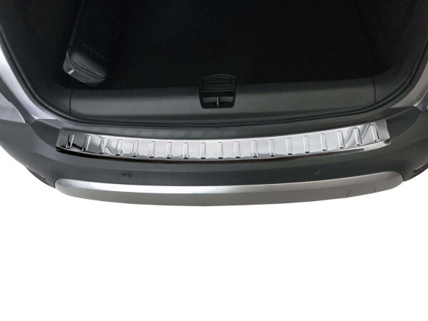 Ladekantenschutz Edelstahl | CHROM - MATT | für OPEL CROSSLAND X | 2017 | mit Abkantung