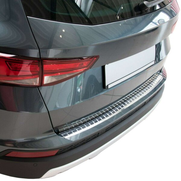 Ladekantenschutz CHROM MATT ABS für SEAT ATECA | ab BJ 2016 | mit Abkantung