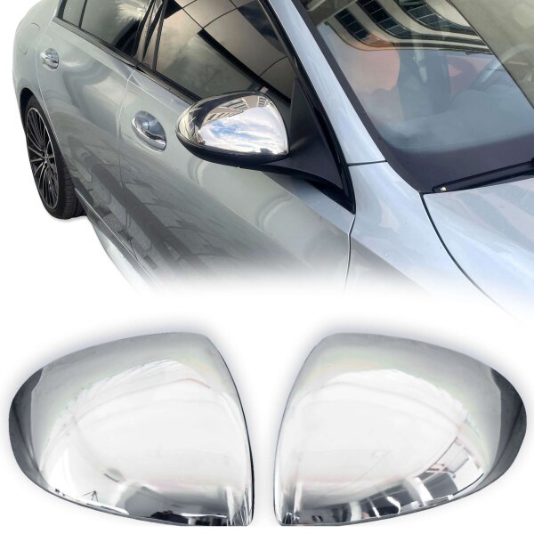 Edelstahl Chrom Spiegelkappen passend für Mercedes C-Klasse W206 S206 | ab 2021>