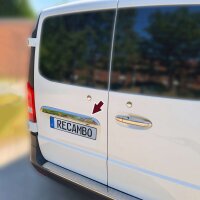 Edelstahl Chrom Kofferraumleiste über Kennzeichen passend für Mercedes Vito | W447 | ab BJ 2014 | Flügeltüren