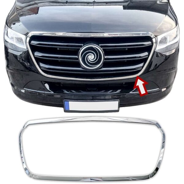 Edelstahl Rahmen Grill Leisten chrom für Mercedes Sprinter W907 W910 | ab 2018>