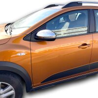 Edelstahl Chrom Spiegelkappen Set passend für Dacia Logan III ab 2021 Chrom Look