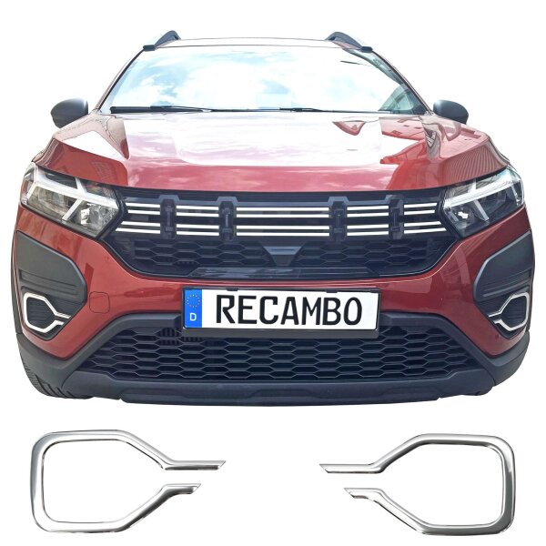 Edelstahl Nebelscheinwerfer Rahmen Chrom für Dacia Sandero III | DJF | BJ ab 2021>