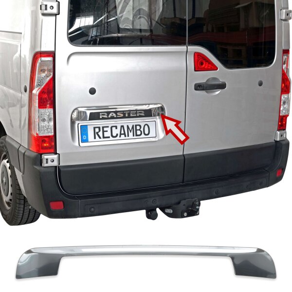 Edelstahl Chrom Kofferraumleiste über Kennzeichen passend für Nissan NV400 | BJ ab 2010>