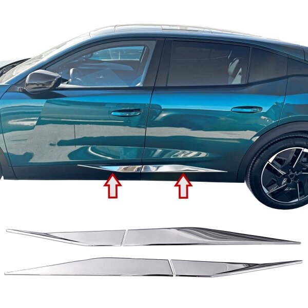 Edelstahl Chrom Türleisten passend für Peugeot 408 III | BJ ab 2022>