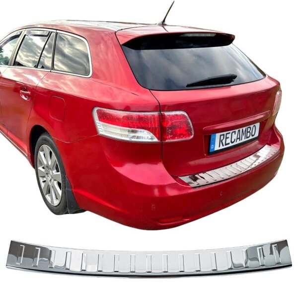 Ladekantenschutz Edelstahl | CHROM - MATT | passend für Toyota Avensis Kombi | T27 | BJ 2008-02/2015 (2688)