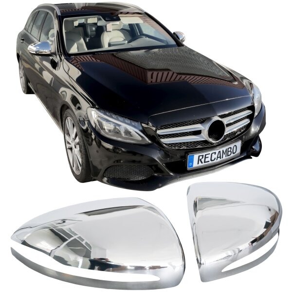Edelstahl Chrom Spiegelkappen Set passend für Mercedes GLB X247 ab 2019 Auto PKW
