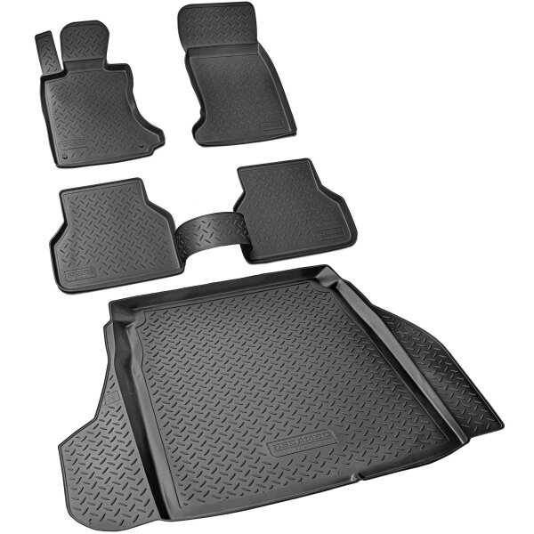Fußmatten & Kofferraumwanne Set passend für  BMW 5er E60 Limousine, 2003-2010