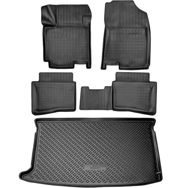 Fußmatten & Kofferraumwanne Set passend für  Hyundai i20 II | Typ GB | ab 2014