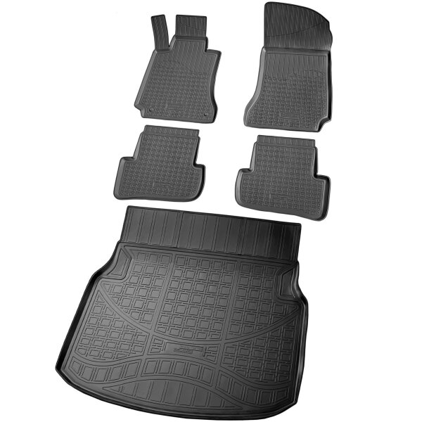 Fußmatten & Kofferraumwanne Set passend für  Mercedes C-Klasse | W204 Limousine | BJ 2007-2014