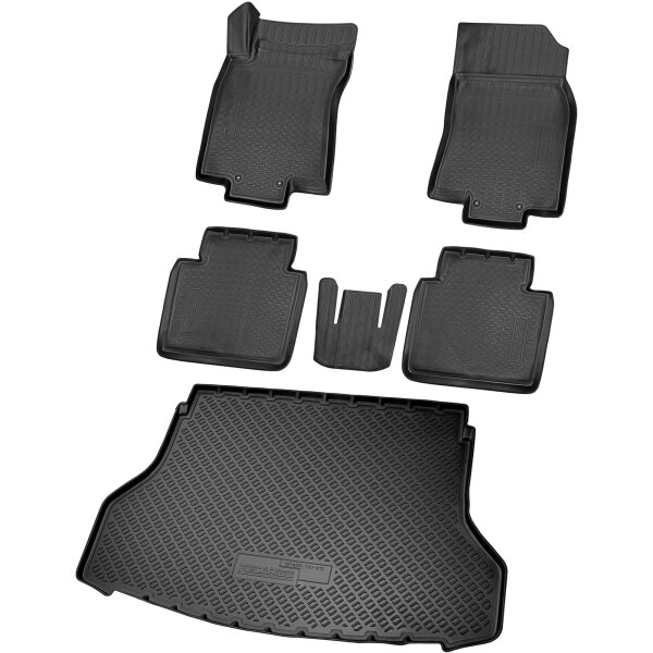 Fußmatten & Kofferraumwanne Set passend für  Nissan X-Trail, T32, hoher Ladeboden | ab 2014-