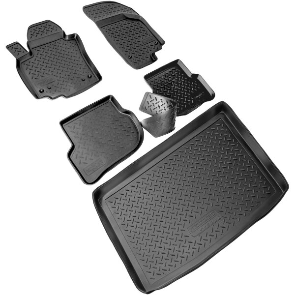 Fußmatten & Kofferraumwanne Set passend für  VW GOLF PLUS | Typ 5M1 | BJ 2004-2008 Vorfacelift