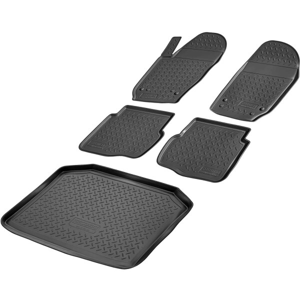 Fußmatten & Kofferraumwanne Set passend für  VW Polo | Typ 9N 9N3 | 2001-2009