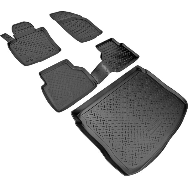 Fußmatten & Kofferraumwanne Set passend für  VW Tiguan 5N | 2007-2016 | ohne Variosystem