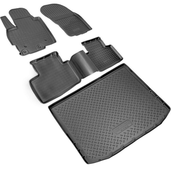 Fußmatten & Kofferraumwanne Set passend für  Citroen C4 Aircross | Peugeot 4008 | BJ 2012 - 2017