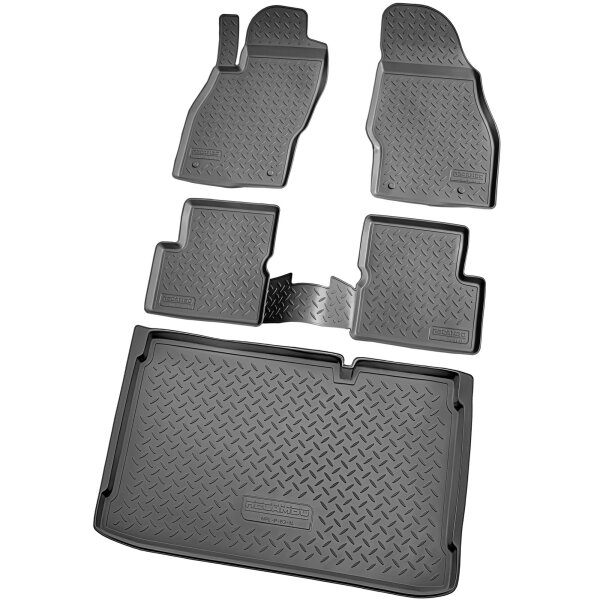 Fußmatten & Kofferraumwanne Set passend für Opel Corsa D, Corsa E | ab 2006> | Passgenau mit Rand