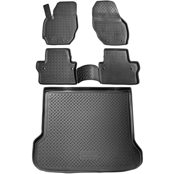 Fußmatten & Kofferraumwanne Set passend für  Volvo V70 III | XC70 II | 2007-2016