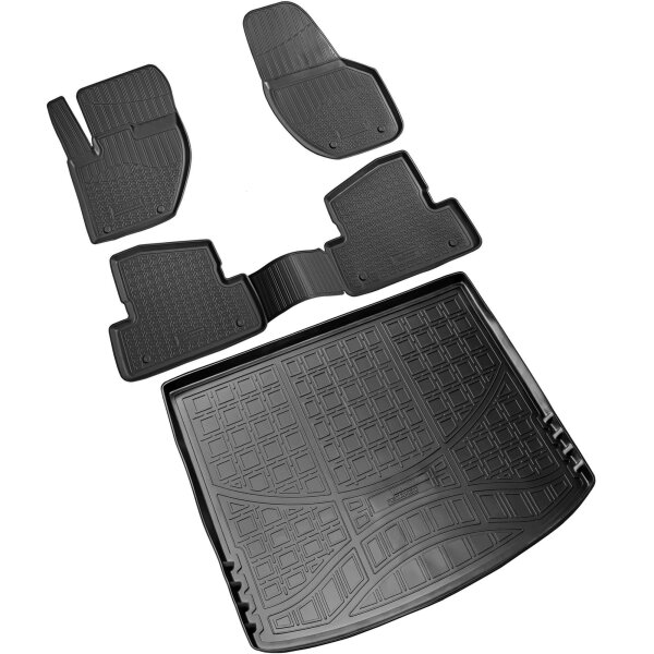 Fußmatten & Kofferraumwanne Set passend für  Volvo V40 II + V40 Cross Country | BJ 2012-2019